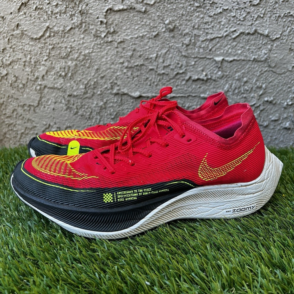 NIKE Shoes Men Size 10.5 ZOOMX VAPORFLY NEXT% 2 SIREN RED VOLT DK SMOKE GREY